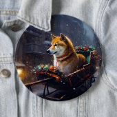 Shiba Inu Weihnachtsfeiertage Button (Beispiel)