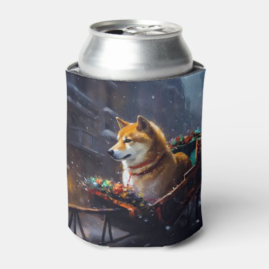 Shiba Inu Weihnachtsfeiertage Dosenkühler (Kanne Vorderseite)
