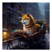 Shiba Inu Weihnachtsfeiertage Poster (Vorderseite)