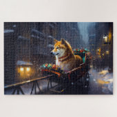 Shiba Inu Weihnachtsfeiertage Puzzle (Horizontal)