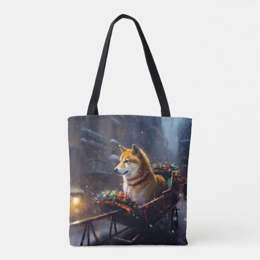 Shiba Inu Weihnachtsfeiertage Tasche (Rückseite)