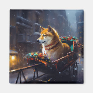 Shiba Inu Weihnachtsfestzeit Magnet