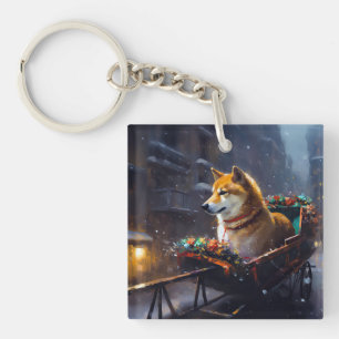Shiba Inu Weihnachtsfestzeit Schlüsselanhänger