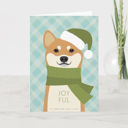 Shiba Inu Weihnachtskarte Feiertagskarte (Vorderseite)