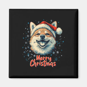Shiba Inu Weihnachtsmannmütze Frohe Weihnachten We Magnet