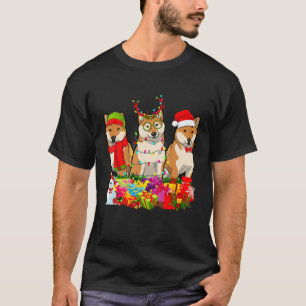 Shiba Inu Weihnachtsmannmütze Funny Dog Xmas Tree  T-Shirt