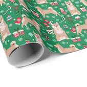 Shiba Inu Weihnachtsurlaub Geschenkpapier (Rolleneckpunkt)