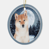 Shiba Inu Weihnachtsverzierung Keramikornament (Links)