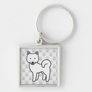 Shiba Inu Weiß Schlüsselanhänger