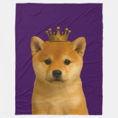 Shiba Inu Welpe in Gold Crown Niedlich Fleecedecke (Vorderseite)