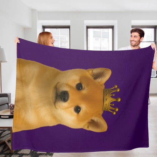 Shiba Inu Welpe in Gold Crown Niedlich Fleecedecke