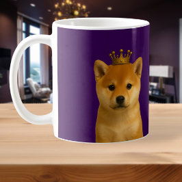 Shiba Inu Welpe in Gold Crown Niedlich Kaffeetasse