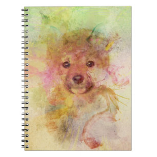 Shiba Inu Welpen-Aquarell-Notizbuch Notizblock