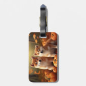 Shiba Inu Welppy Autumn Delight Pumpkin Gepäckanhänger (Rückseite vertikal)