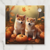 Shiba Inu Welppy Autumn Delight Pumpkin Geschenkanhänger (Rückseite)
