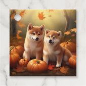 Shiba Inu Welppy Autumn Delight Pumpkin Geschenkanhänger (Vorderseite)
