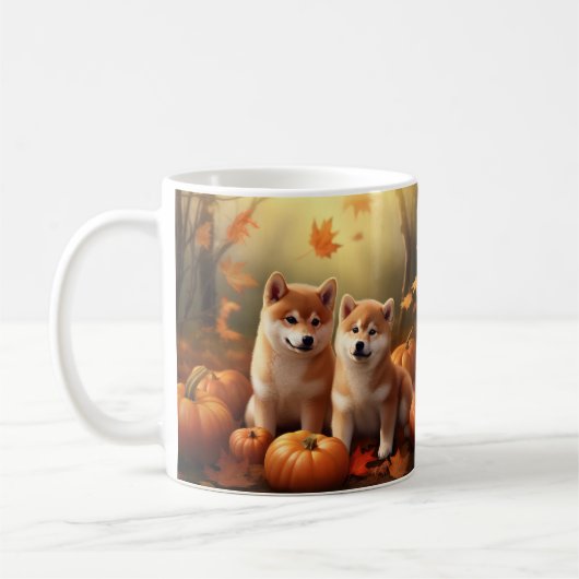 Shiba Inu Welppy Autumn Delight Pumpkin Kaffeetasse (Links)