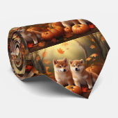 Shiba Inu Welppy Autumn Delight Pumpkin Krawatte (Gerollt)