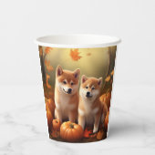 Shiba Inu Welppy Autumn Delight Pumpkin Pappbecher (Rückseite)