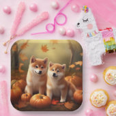 Shiba Inu Welppy Autumn Delight Pumpkin Pappteller (Party)