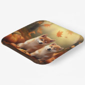 Shiba Inu Welppy Autumn Delight Pumpkin Pappteller (Gewinkelt)