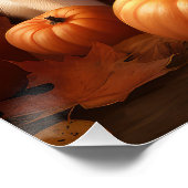 Shiba Inu Welppy Autumn Delight Pumpkin Poster (Ecke)