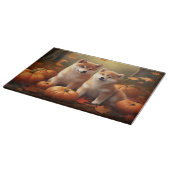 Shiba Inu Welppy Autumn Delight Pumpkin Schneidebrett (Ecke)