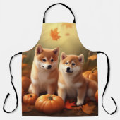 Shiba Inu Welppy Autumn Delight Pumpkin Schürze (Vorderseite)