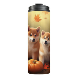 Shiba Inu Welppy Autumn Delight Pumpkin Thermosbecher