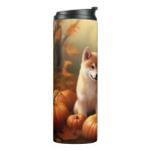 Shiba Inu Welppy Autumn Delight Pumpkin Thermosbecher (Nach links gedreht)