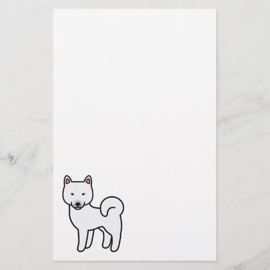 Shiba Inu White Briefpapier (Vorderseite)