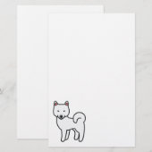 Shiba Inu White Briefpapier (Vorne/Hinten)