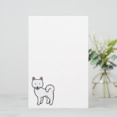 Shiba Inu White Briefpapier (Stehend Vorderseite)