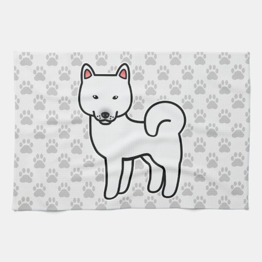 Shiba Inu White Handtuch (Horizontal)