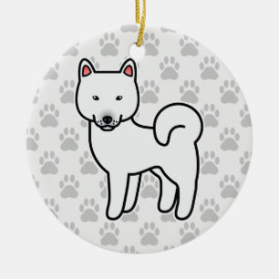 Shiba Inu White Keramikornament
