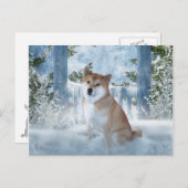 Shiba Inu Winter Postcard Postkarte (Vorne/Hinten)
