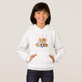 Shiba Inu with soccer ball for Valentine's Day Hoodie (Vorne ganz)