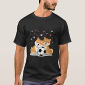 Shiba Inu with soccer ball for Valentine's Day T-Shirt (Vorderseite)