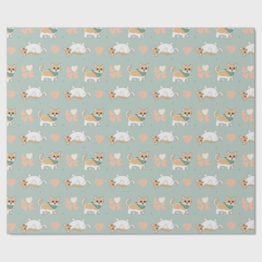 Shiba Inu Wrapping Paper Geschenkpapier (Flach)