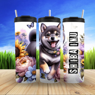 Shiba Inus Blume Frolic Thermosbecher