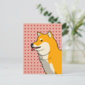 Shiba Liebe Pink Postkarte (Stehend Vorderseite)