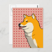 Shiba Liebe Pink Postkarte (Vorne/Hinten)