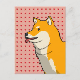 Shiba Liebe Pink Postkarte