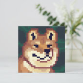 Shiba pixelart, Pixel Art, kaart Karte (Stehend Vorderseite)
