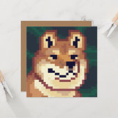 Shiba pixelart, Pixel Art, kaart Karte (Vorderseite/Rückseite Beispiel)