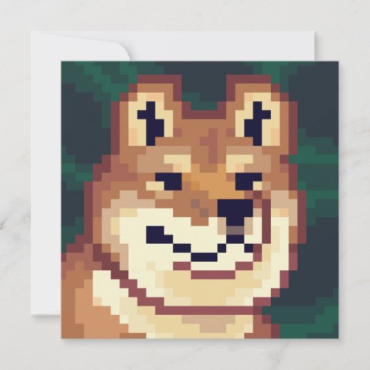 Shiba pixelart, Pixel Art, kaart Karte (Vorderseite)