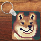 Shiba pixelart, Pixel Art, sleutelhanger Schlüsselanhänger (Vorderseite)