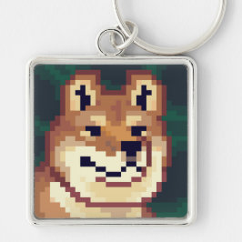 Shiba pixelart, sleutelhanger, Pixel Art  Schlüsselanhänger