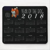 Shiba Puppy 3D Art Dog Jahr 2018 Kalender Mousepad (Vorne)