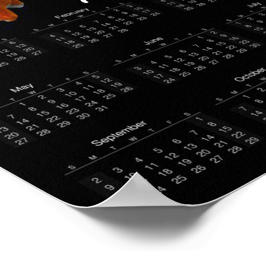 Shiba Puppy 3D Art Dog Year 2018 Calendar S Poster (Ecke)